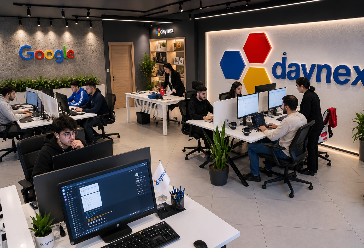 İstanbul ekibi için seçilen geniş kadrajlı ofis görseli