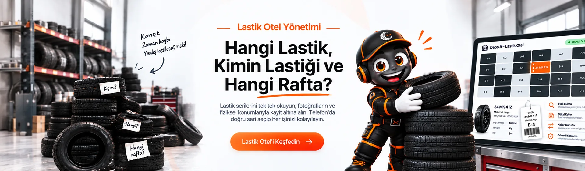 Lastik Otel Yönetimi ekranı