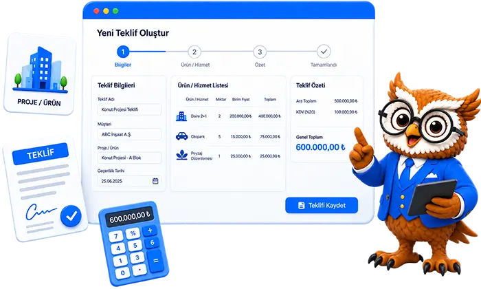 Ürün, proje, müşteri ve fiyat detaylarını bir arada gösteren Connect Master teklif yönetimi paneli