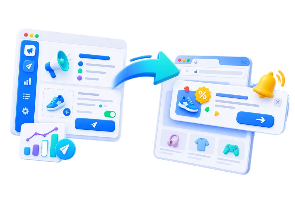 Kampanya ve fırsatları Web Push bildirimiyle anında duyurma ekranı