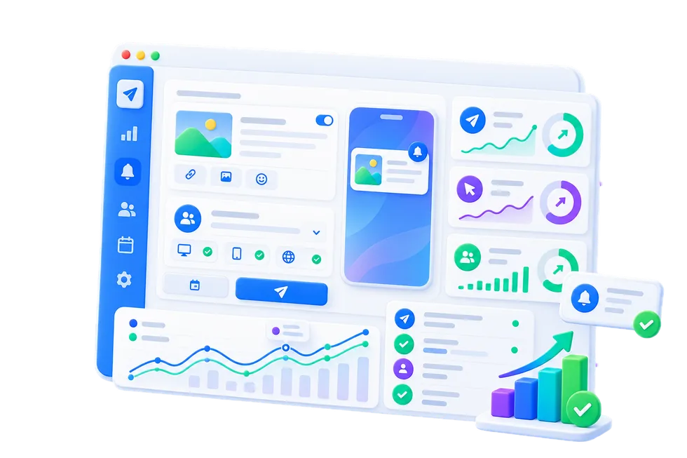 Web Push kampanyalarını hazırlama, gönderme ve sonuçlarını takip etme ekranı