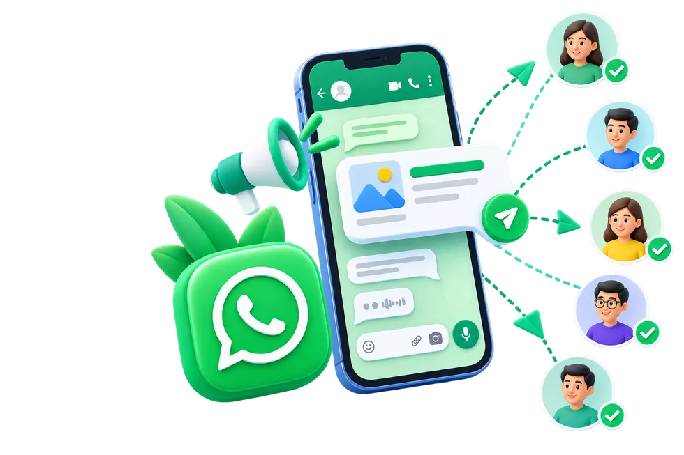 WhatsApp üzerinden müşterilerle kesintisiz iletişim ve toplu mesaj gönderim ekranı