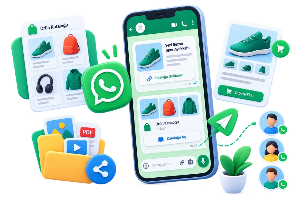 WhatsApp üzerinden ürün ve katalog paylaşma ekranı