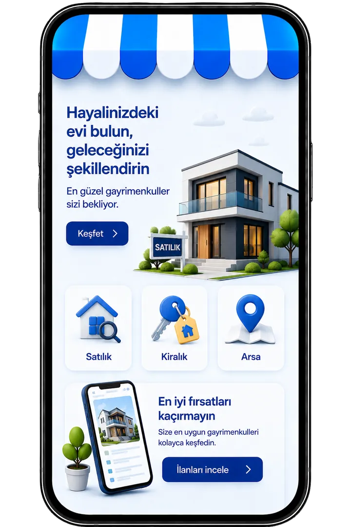 Emlak ve gayrimenkul sektörü için Connect Master mobil katalog ekranı